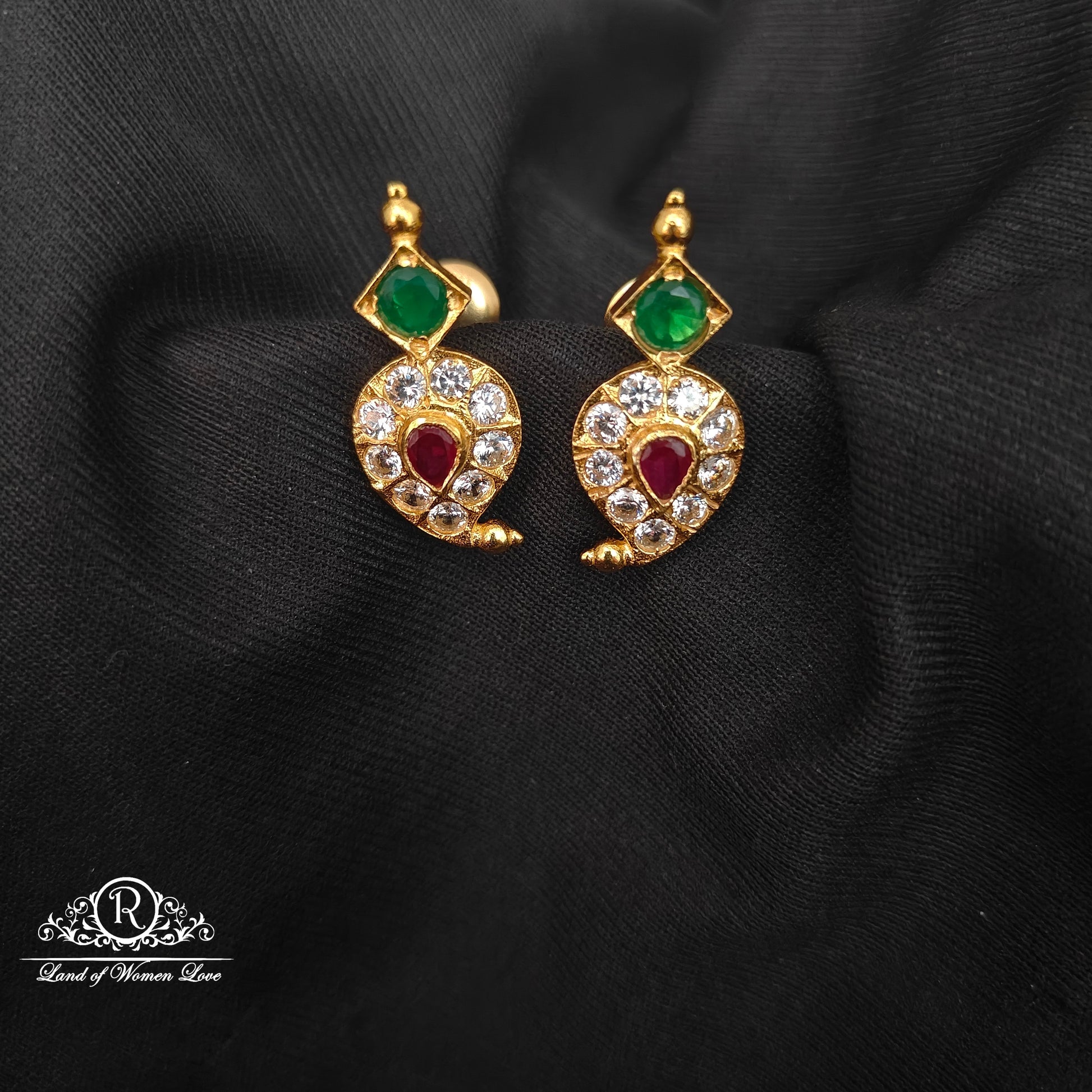 earrings 92.5 silver simple and cute earrings - rc06m1235 92.5 silver ramala jewelry / ramala collections