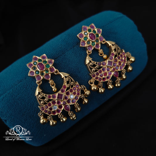 chandbali 92.5 silver beautiful chandbali earrings-rcl60 92.5 silver ramala jewelry / ramala collections