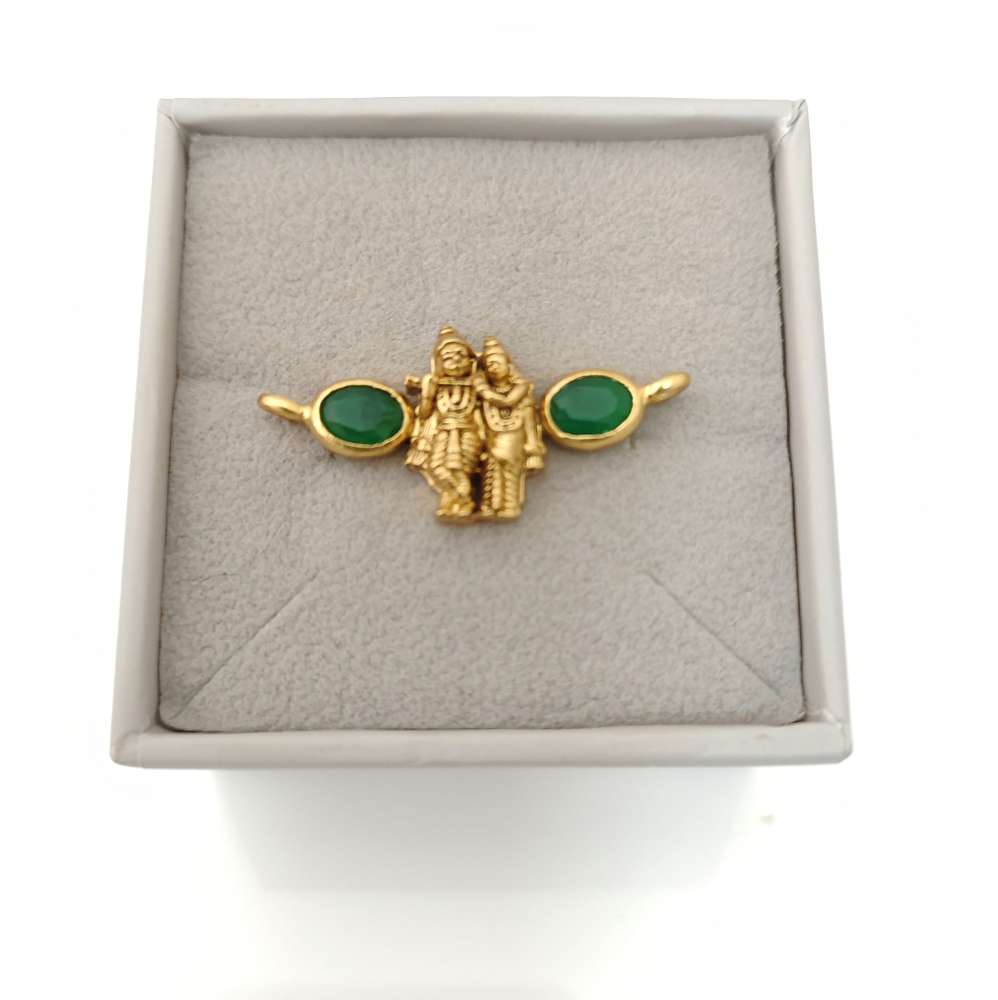 Silver Radha Krishna Model Small Mala Locket-RCM735