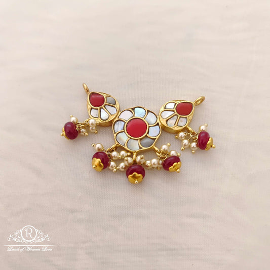 Silver kundan  Locket-RCN08