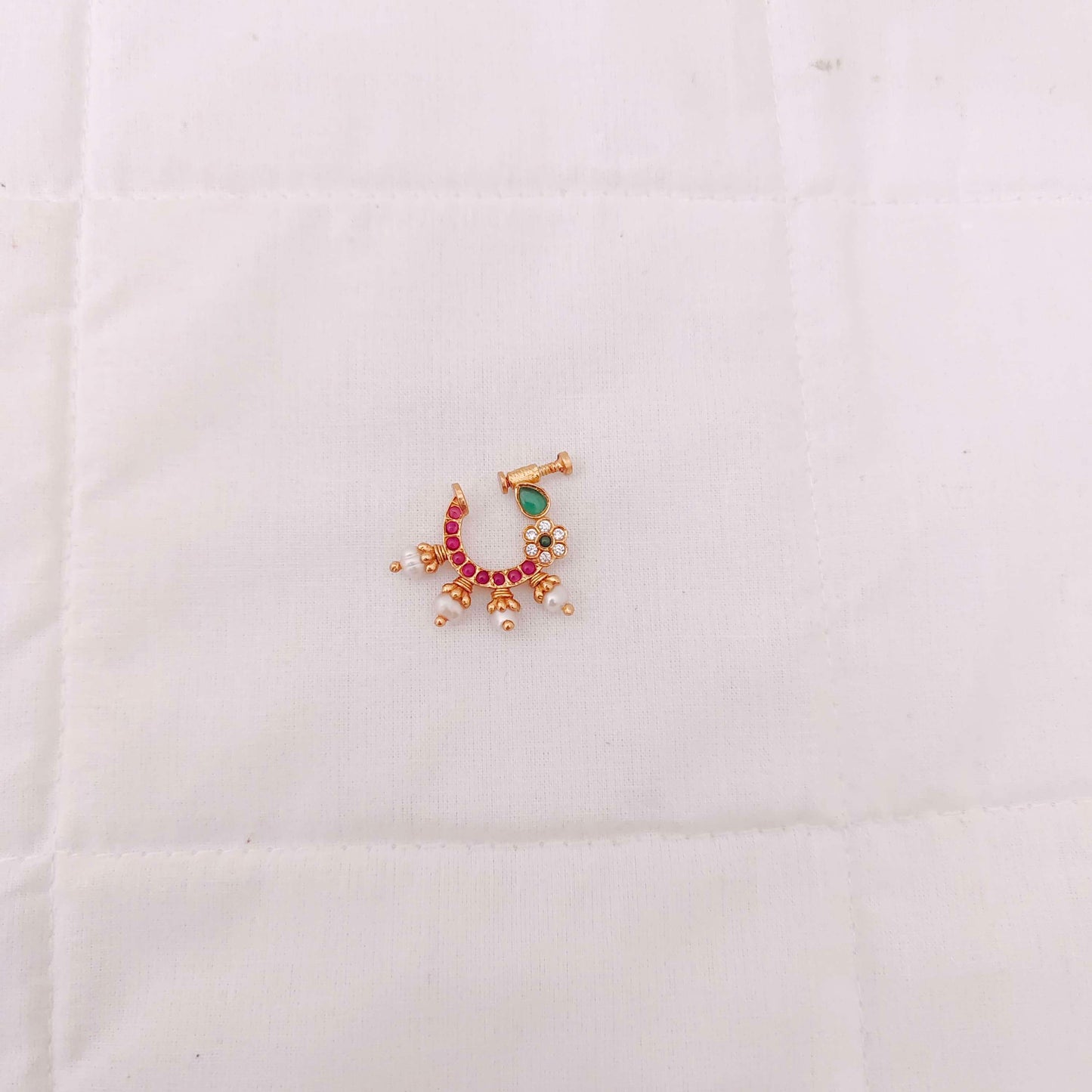 nose pin silver gold polish nose pin design -rcm497 92.5 silver ramala jewelry / ramala collections