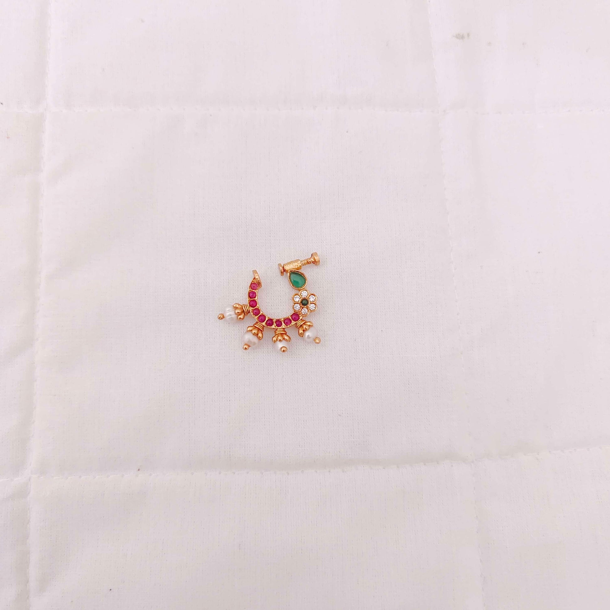 nose pin silver gold polish nose pin design -rcm497 92.5 silver ramala jewelry / ramala collections