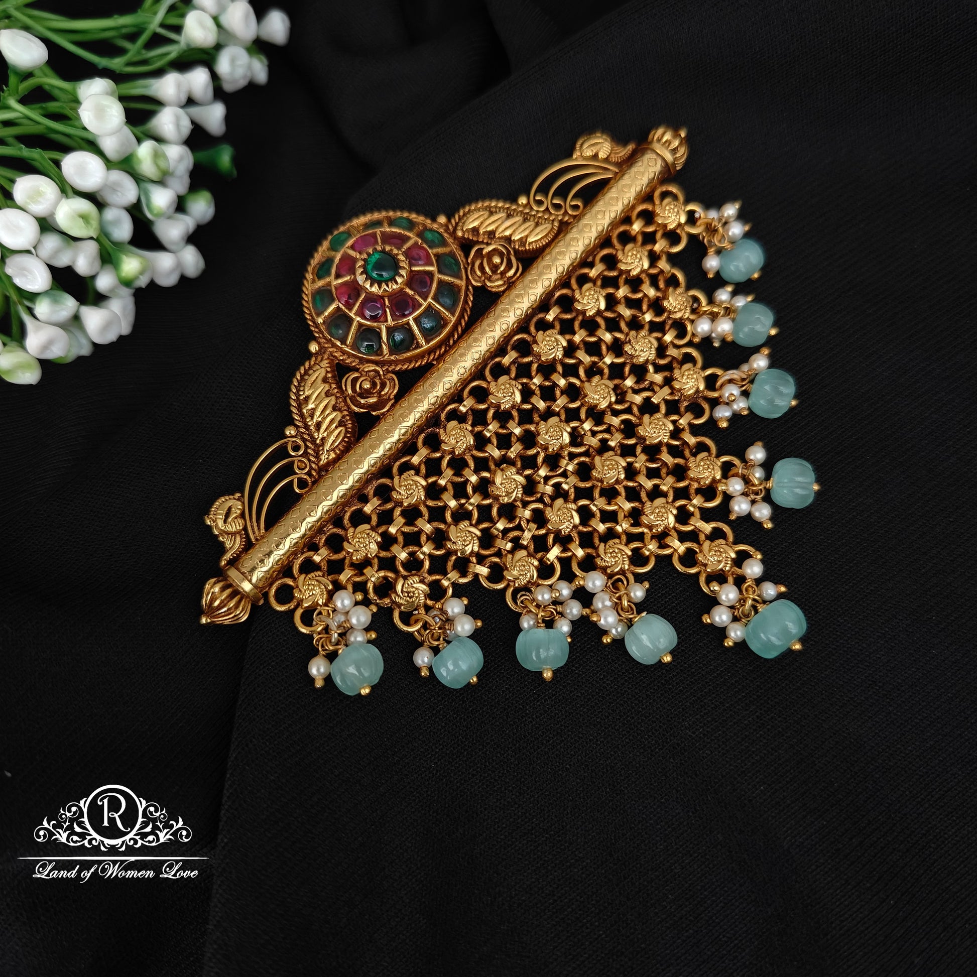 92.5 silver simple and cute mala locket with pumpkin beads hangings -rcp138 92.5 silver ramala jewelry / ramala collections