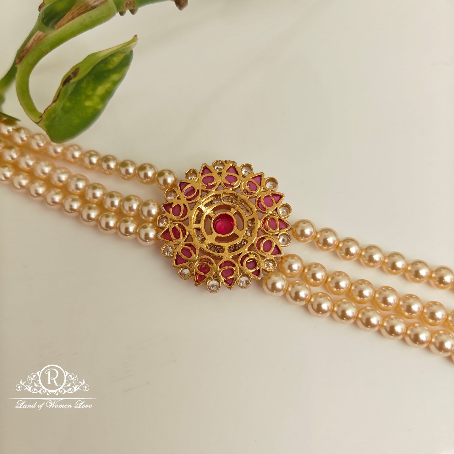 92.5 silver simple and Cute pearls chocker with  chocker pendant-RCH963