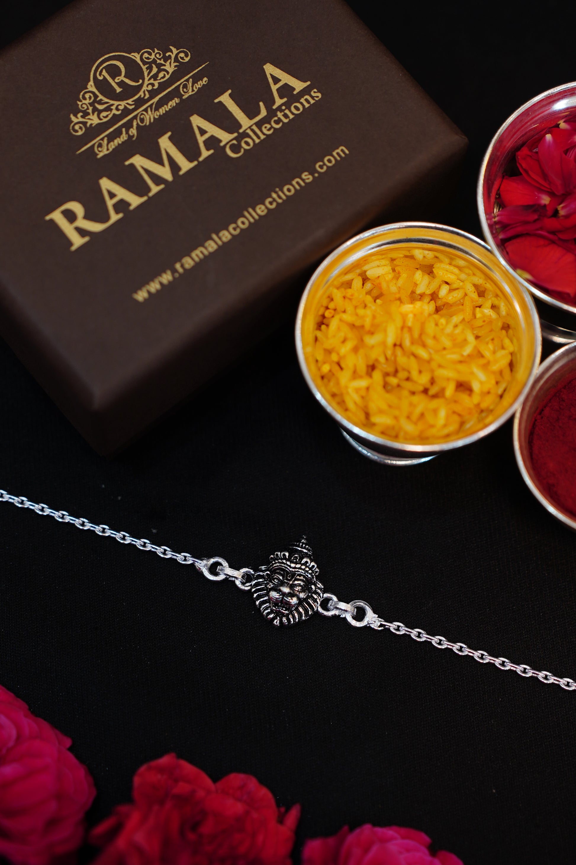 silver narasimha swamy rakhi 92.5 silver ramala jewelry / ramala collections