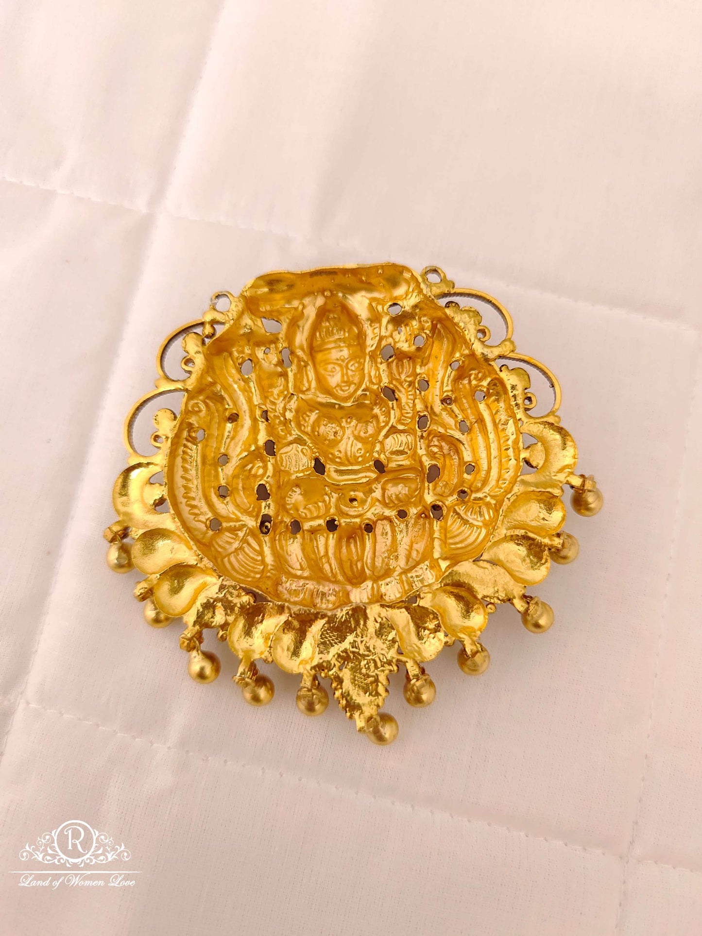 Silver Lakshmi Devi mala Locket-V049