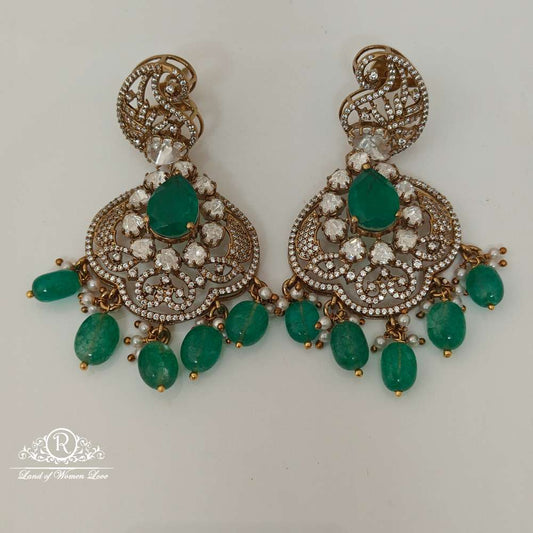 earrings silver victorian moissanite design earrings-rcz35 moissanite 92.5 silver ramala jewelry / ramala collections