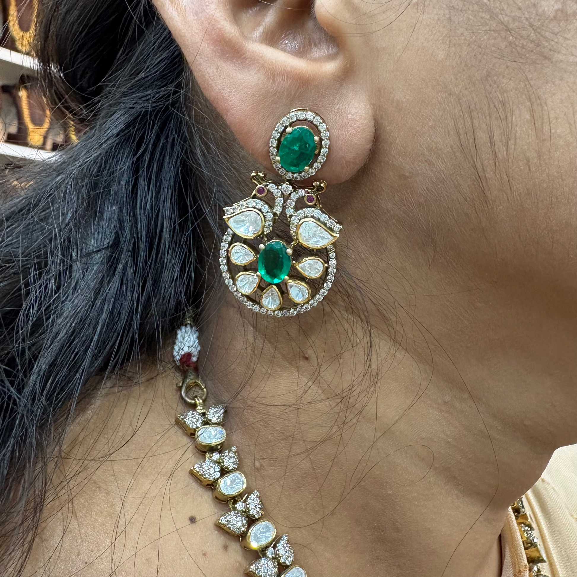 earrings silver moissanite earrings -rcrs1 moissanite 92.5 silver ramala jewelry / ramala collections