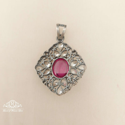 Silver White Stones Locket-M302