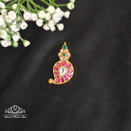 pendant 92.5 silver simple and cute pendant - rcnj017 kundan 92.5 silver ramala jewelry / ramala collections
