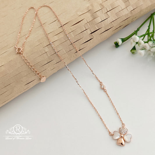 necklace silver rose gold chain with 4 heart locket -rcrc14 92.5 silver ramala jewelry / ramala collections