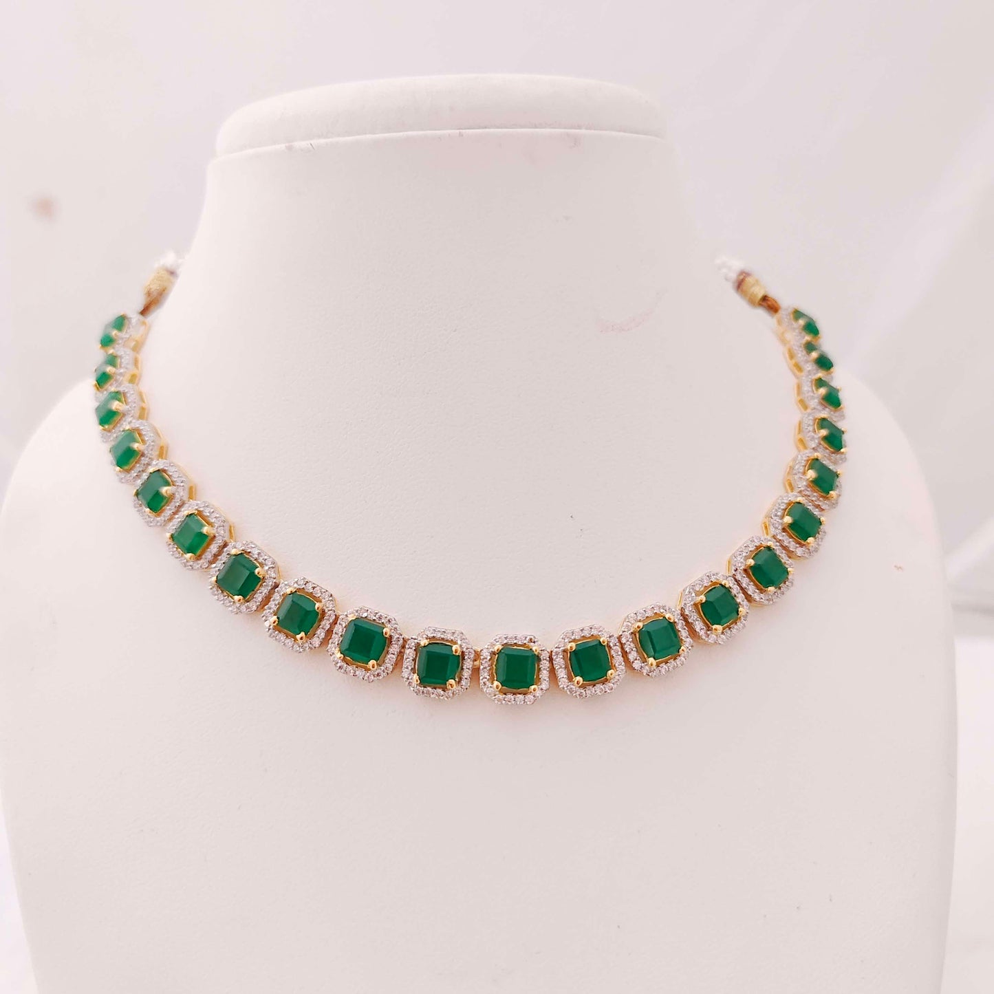 necklace silver cz-gold polish necklace designs -rcp058 cz 92.5 silver ramala jewelry / ramala collections