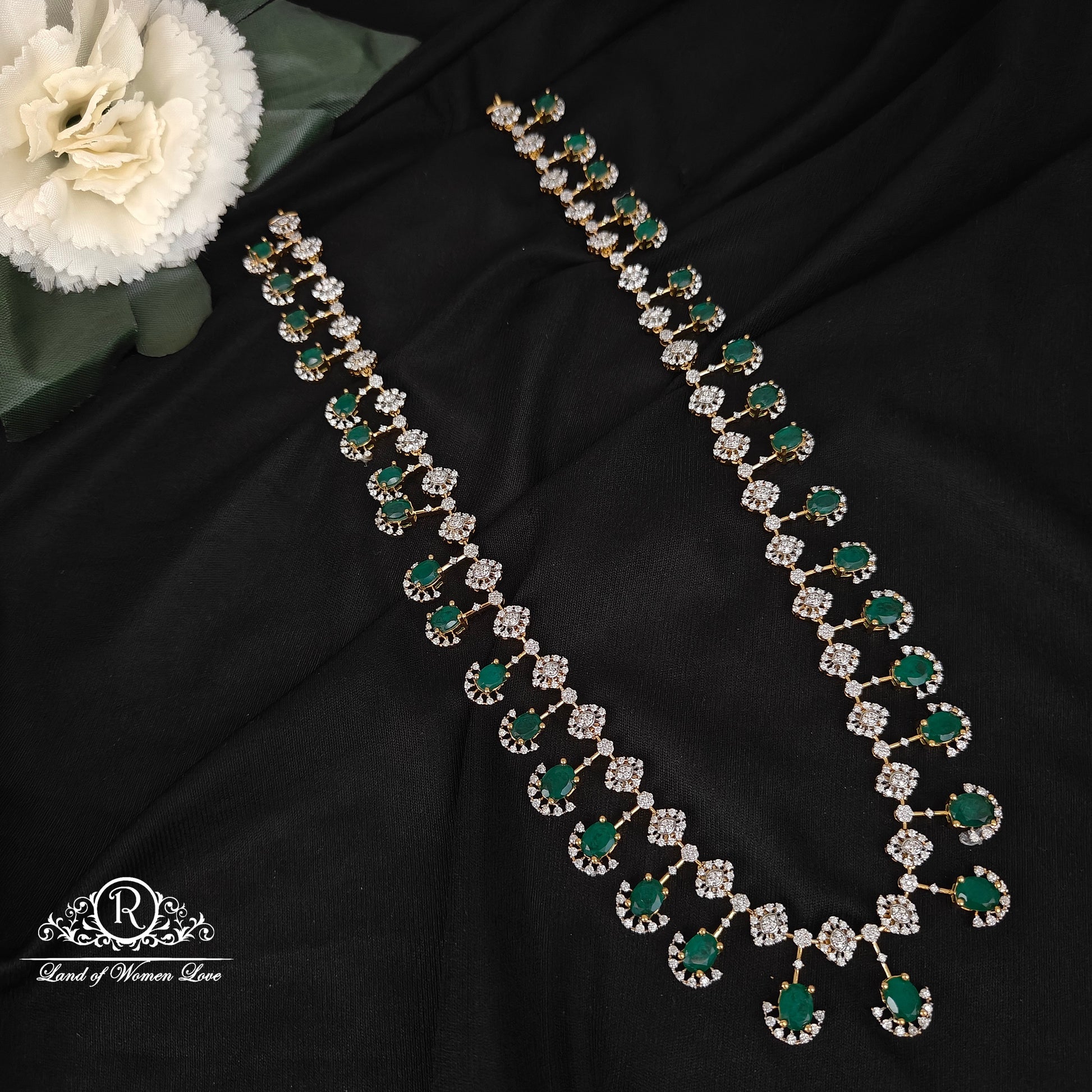 haram 92.5 silver simple and cute diamond finishing haram -rcm091242 92.5 silver ramala jewelry / ramala collections