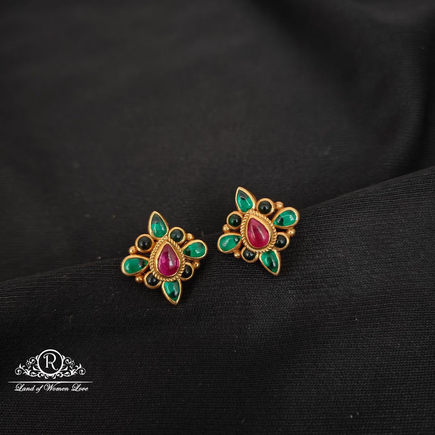 92.5 Silver Kundans Changeable earrings-RCCP405