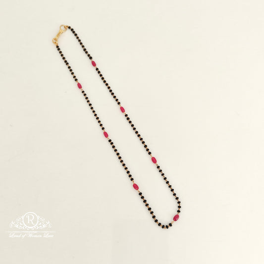 92.5 silver simple and cute black beads with ruby beads-rch924 ruby 92.5 silver ramala jewelry / ramala collections