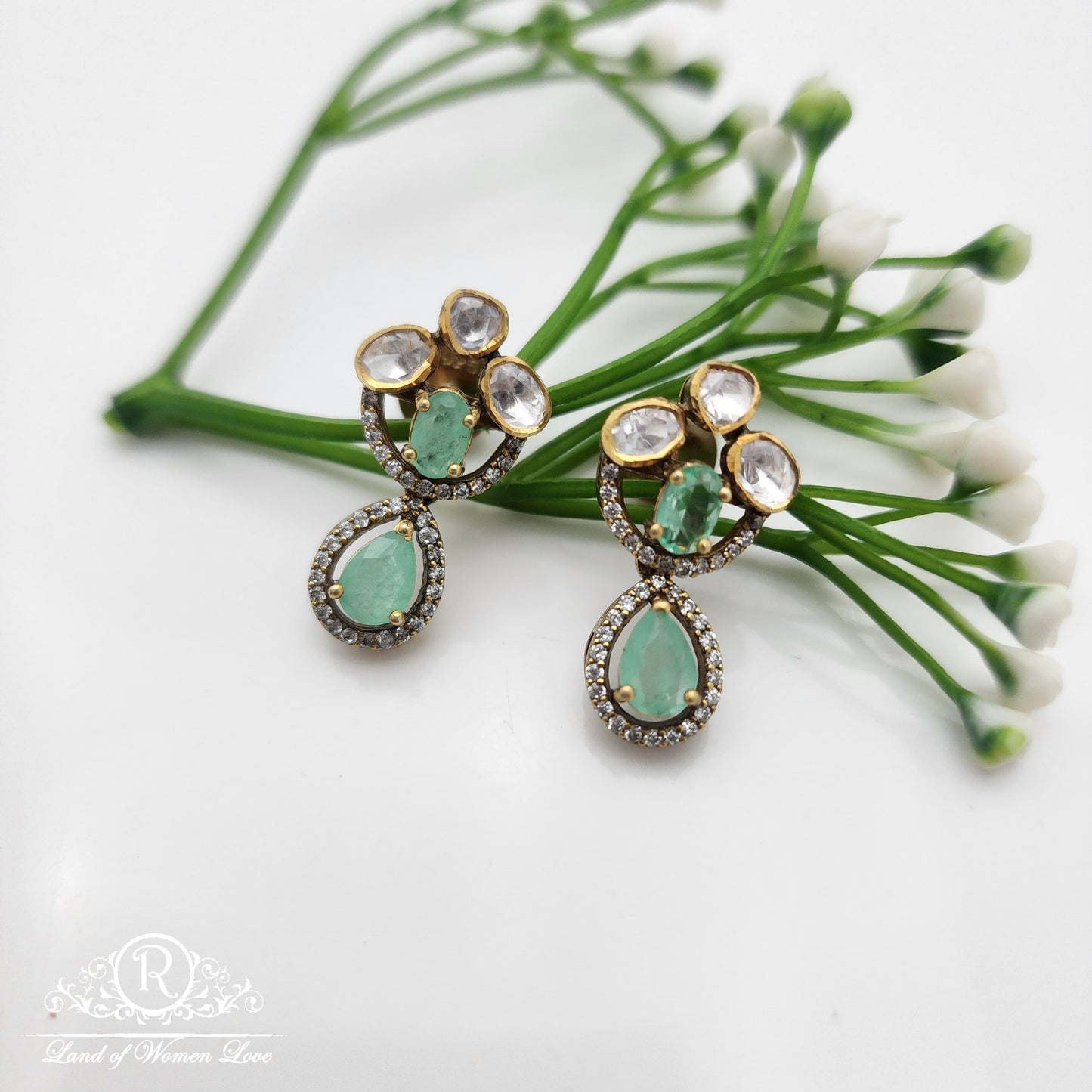 earrings silver moissanite earrings-rcrs15 moissanite 92.5 silver ramala jewelry / ramala collections