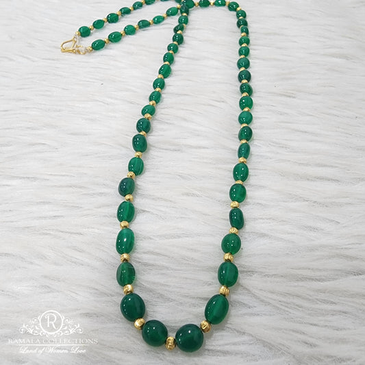 chain green glass beads chain-h039 92.5 silver ramala jewelry / ramala collections