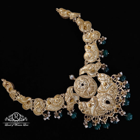 Silver Moissanite Peacock Design Necklace-RCM770