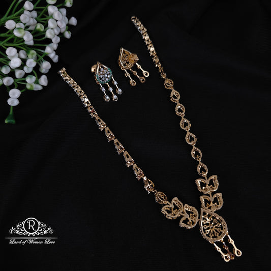 92.5 silver simple and Cute necklace and earrings set - RCBG042