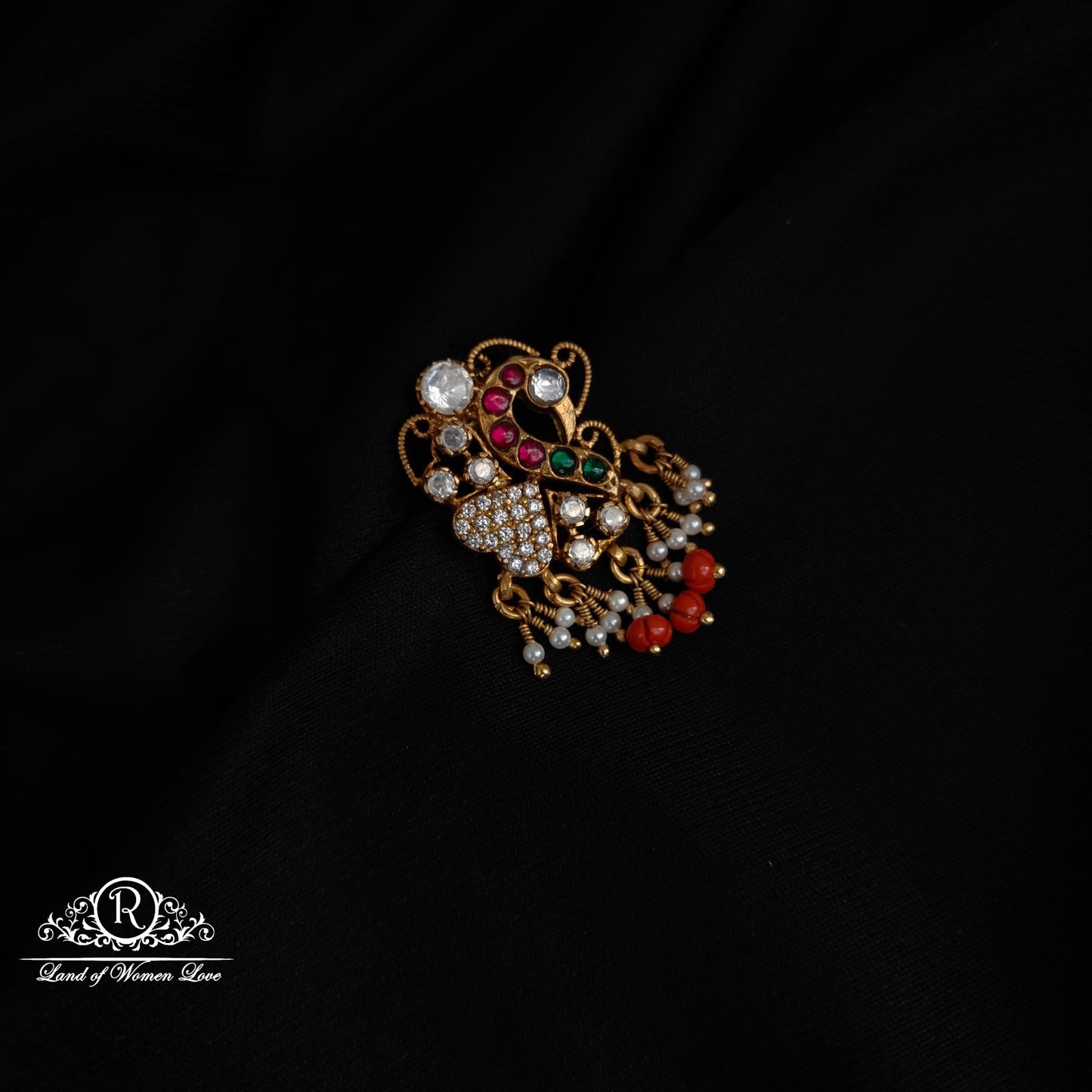 pendant silver peacock design kundan pendant kundan 92.5 silver ramala jewelry / ramala collections