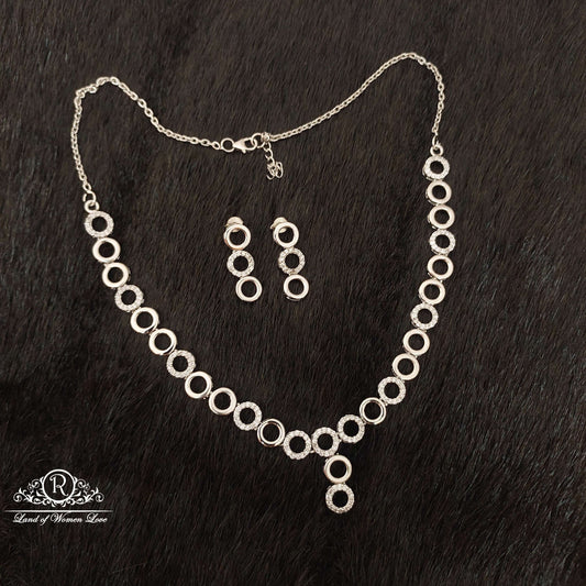 earrings silver platinum polish earrings with necklace-ss51 92.5 silver ramala jewelry / ramala collections