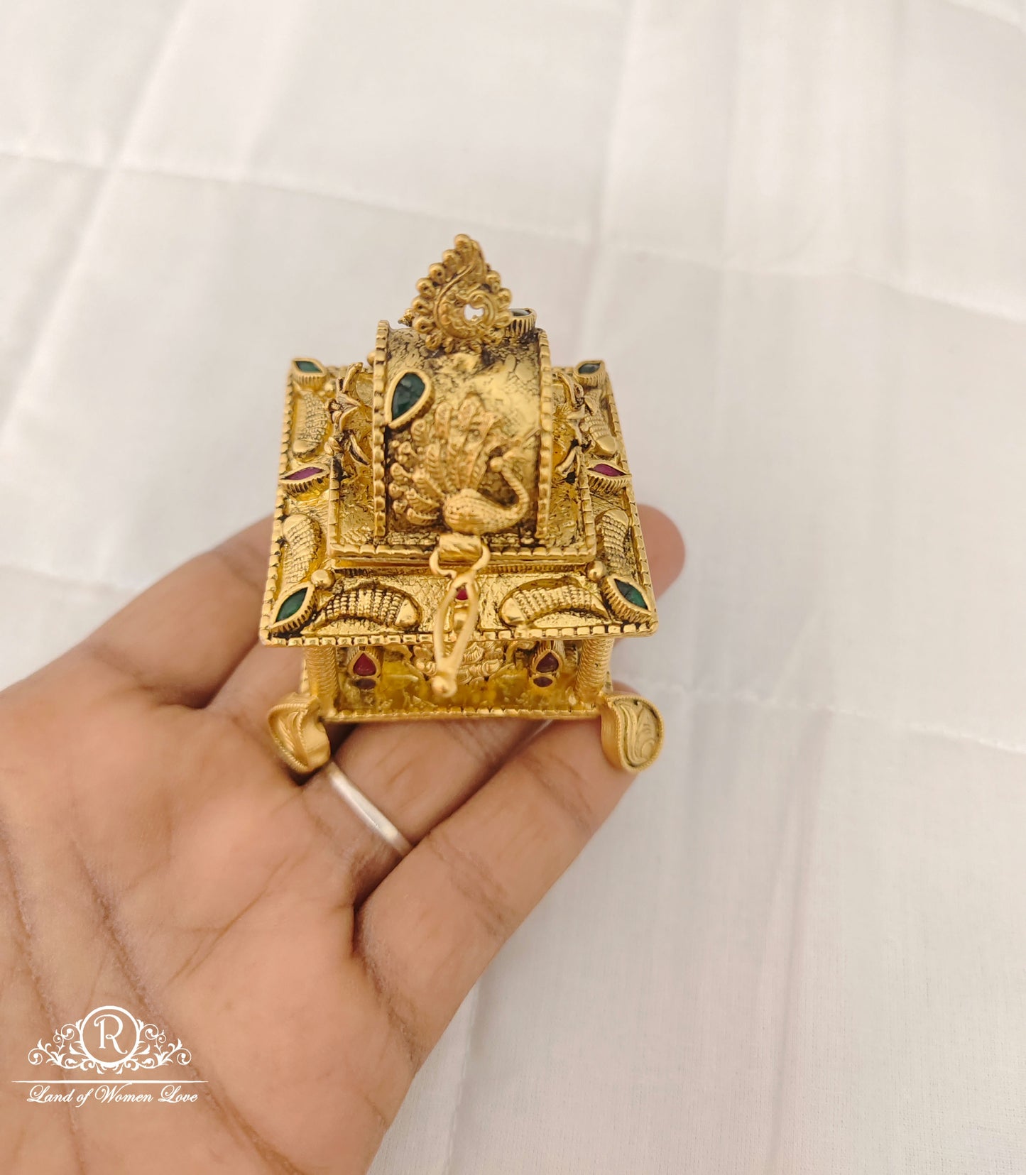 Silver Lakshmi Devi Design Kumkum Barani-M429