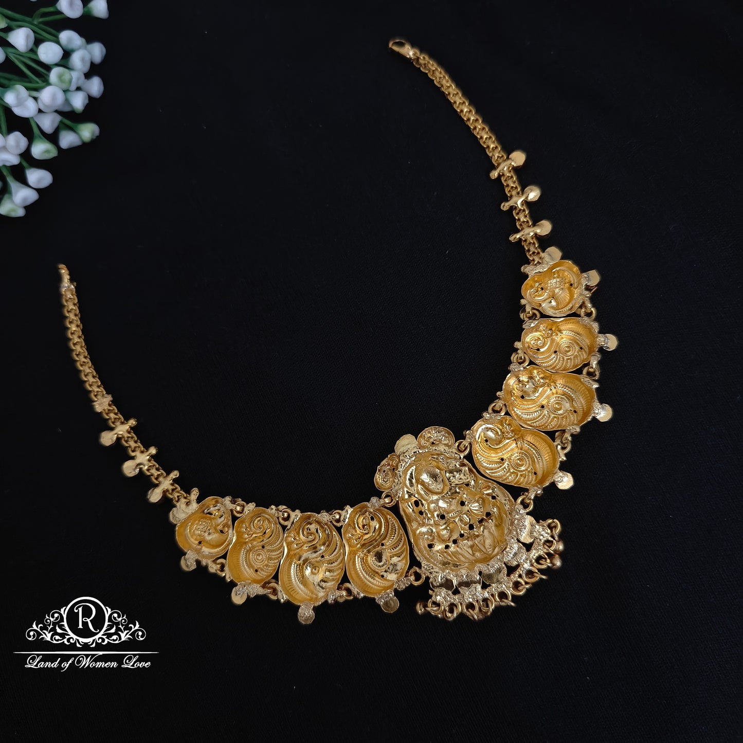 Silver Lakshmi Devi necklace -RCDS0448