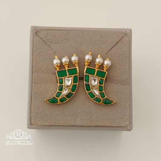 earrings silver kundan puligoru design earrings-rch578 kundan 92.5 silver ramala jewelry / ramala collections