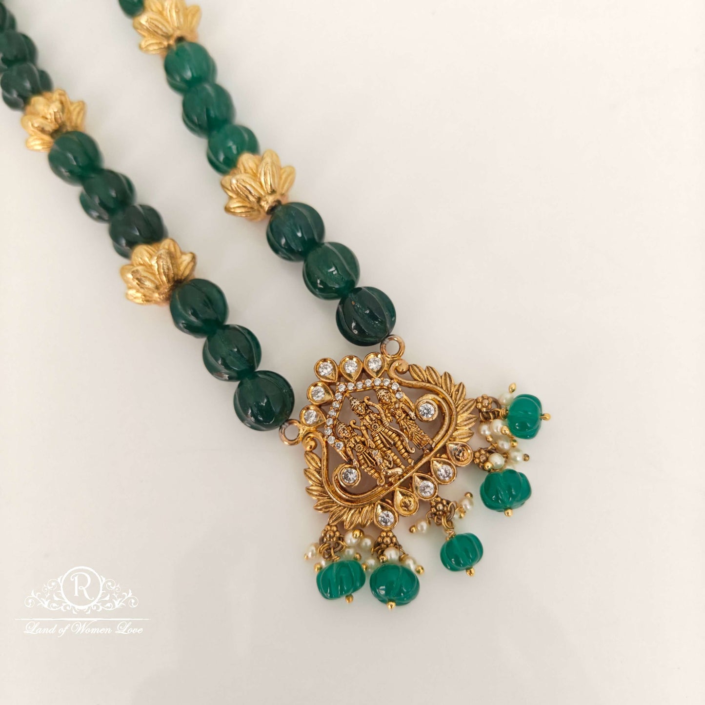 Ram parivar Design pumpkin beads Mala-RCH306