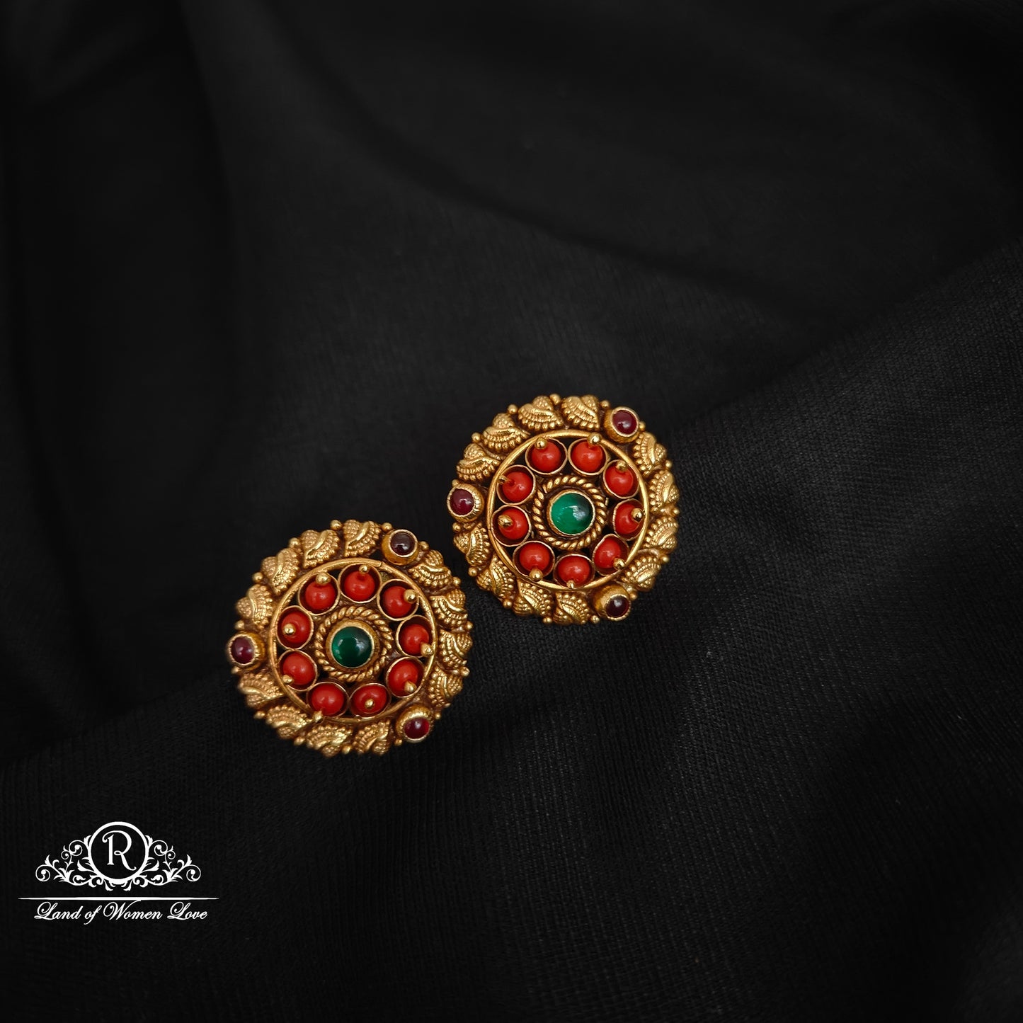 stud 92.5 silver corals nakhi studs-rcjr829 92.5 silver ramala jewelry / ramala collections