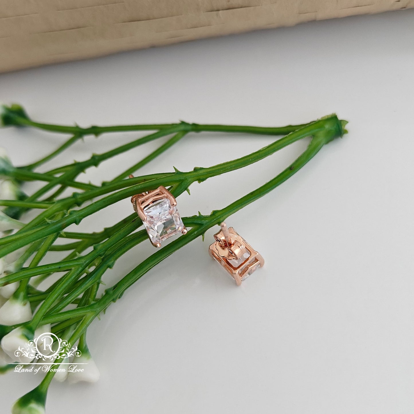 Silver rose gold polish black beads with earrings set-RCRB22