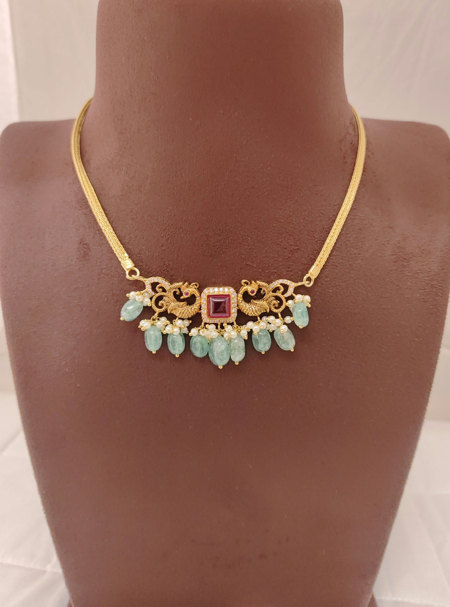 Silver Peacock Design Chocker-RCH168