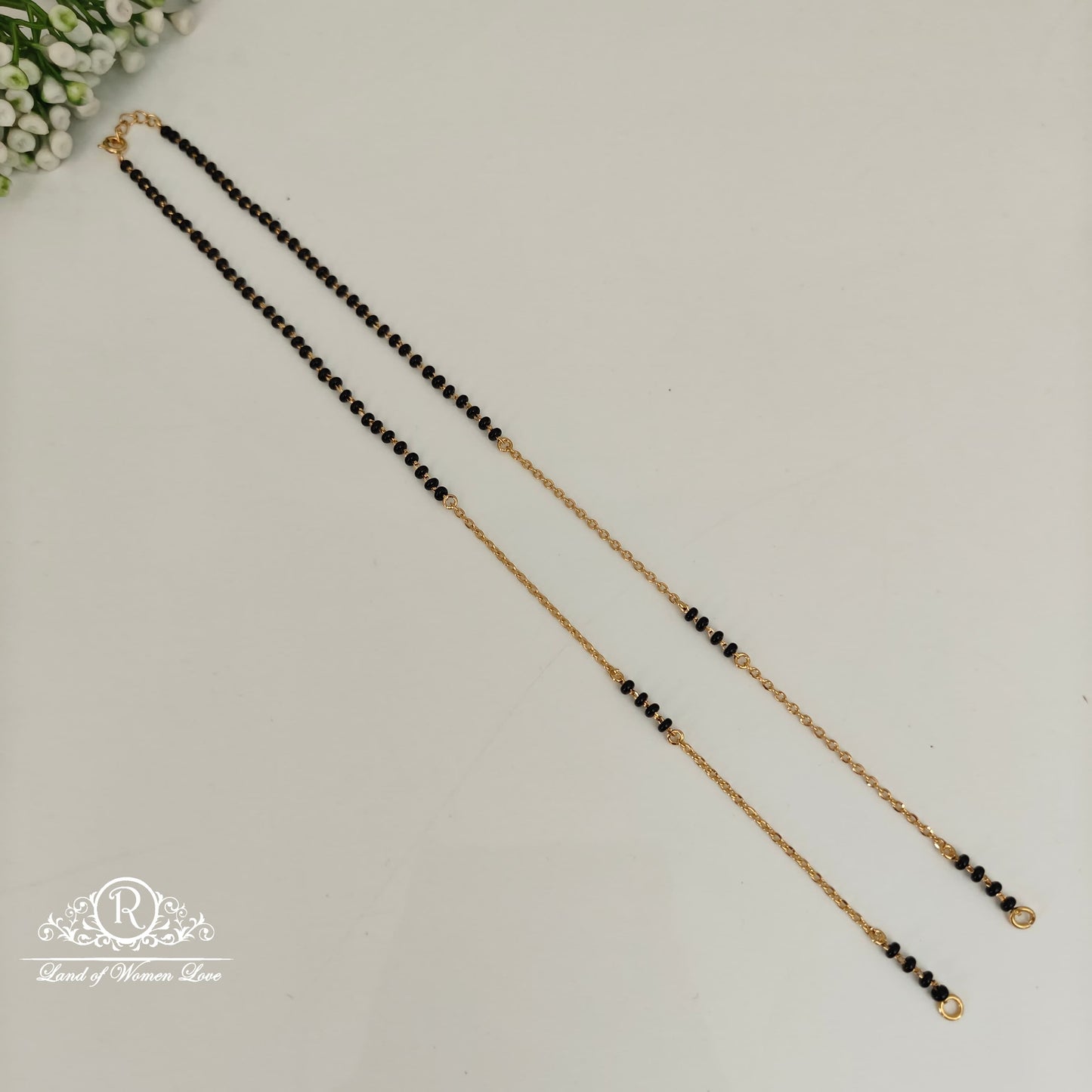 92.5 silver simple and cute black beads 92.5 silver ramala jewelry / ramala collections