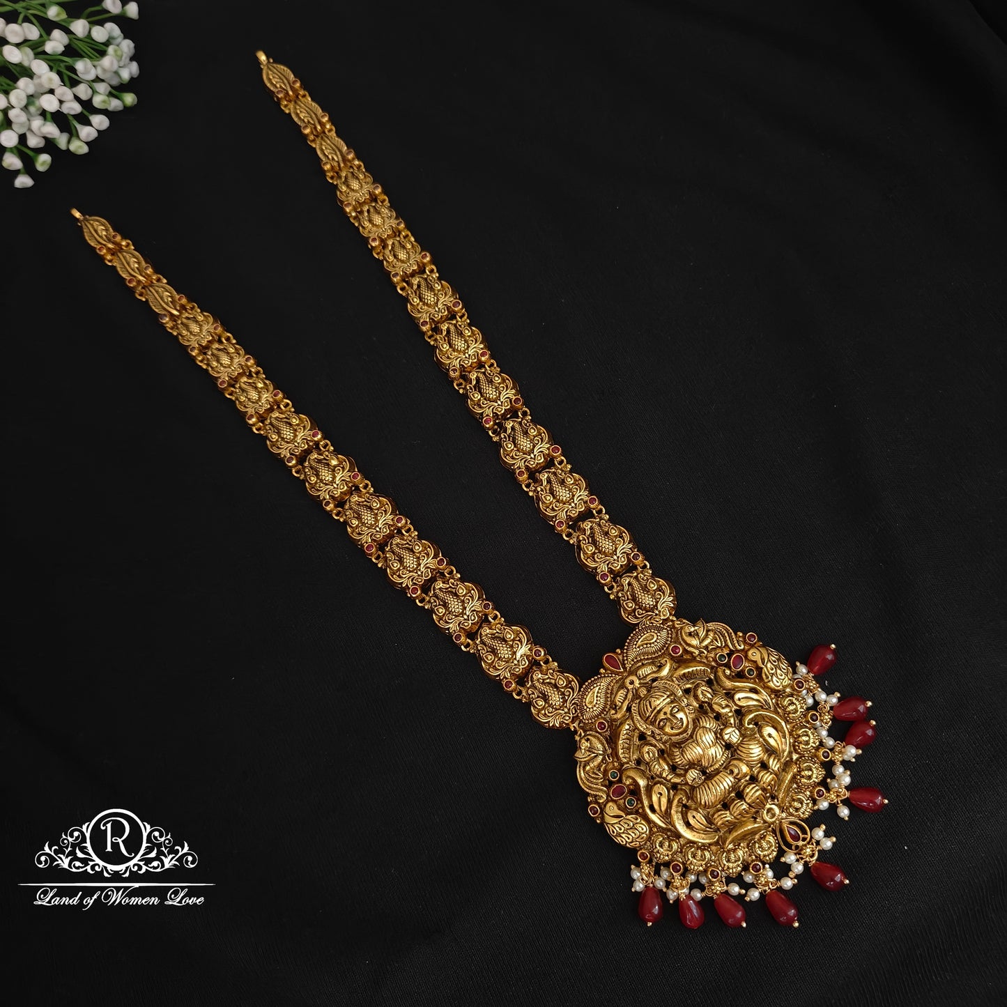 haram silver lakshmi devi haram ruby 92.5 silver ramala jewelry / ramala collections