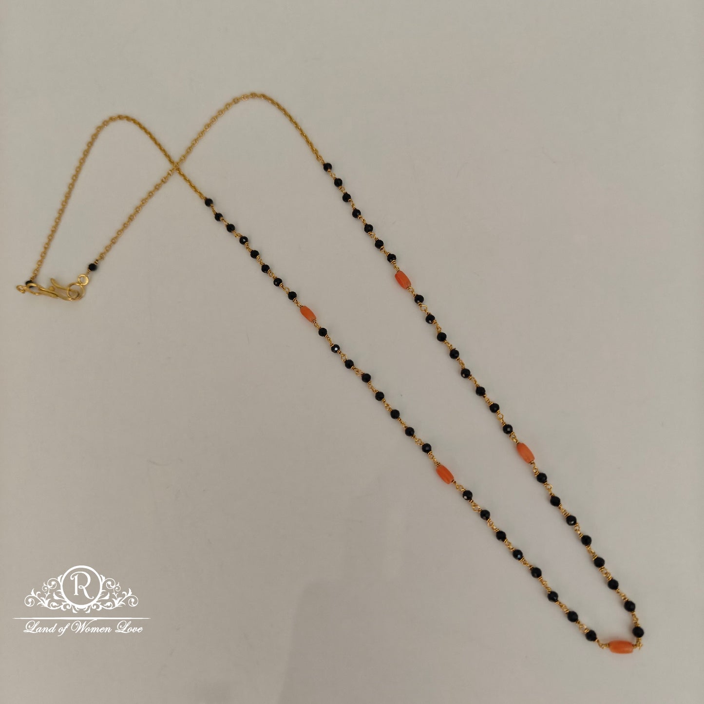 92.5 silver crystals and corals black beads-rch825 92.5 silver ramala jewelry / ramala collections