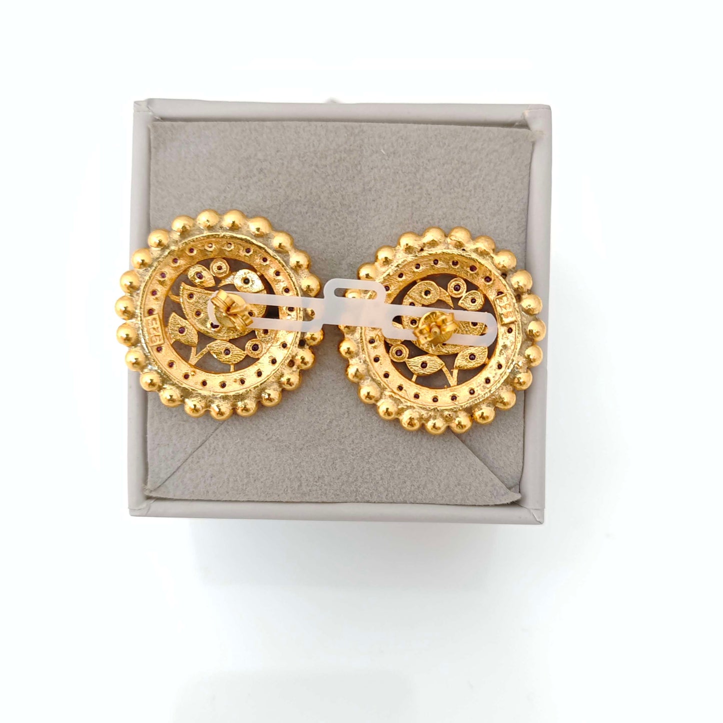 Silver Peacock Model Stud Earrings-RCT222