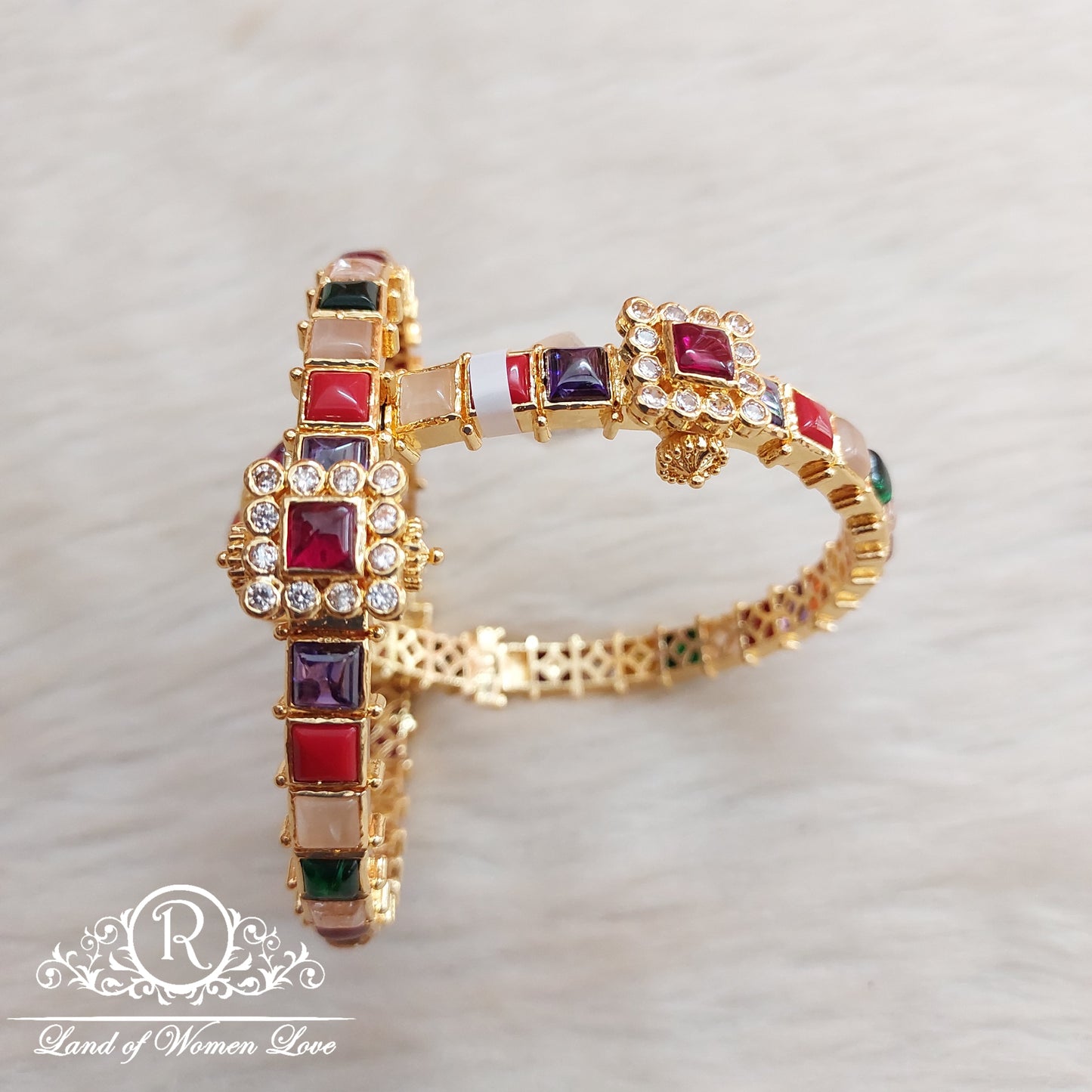 Silver Navaratna Stone Bangles-S999