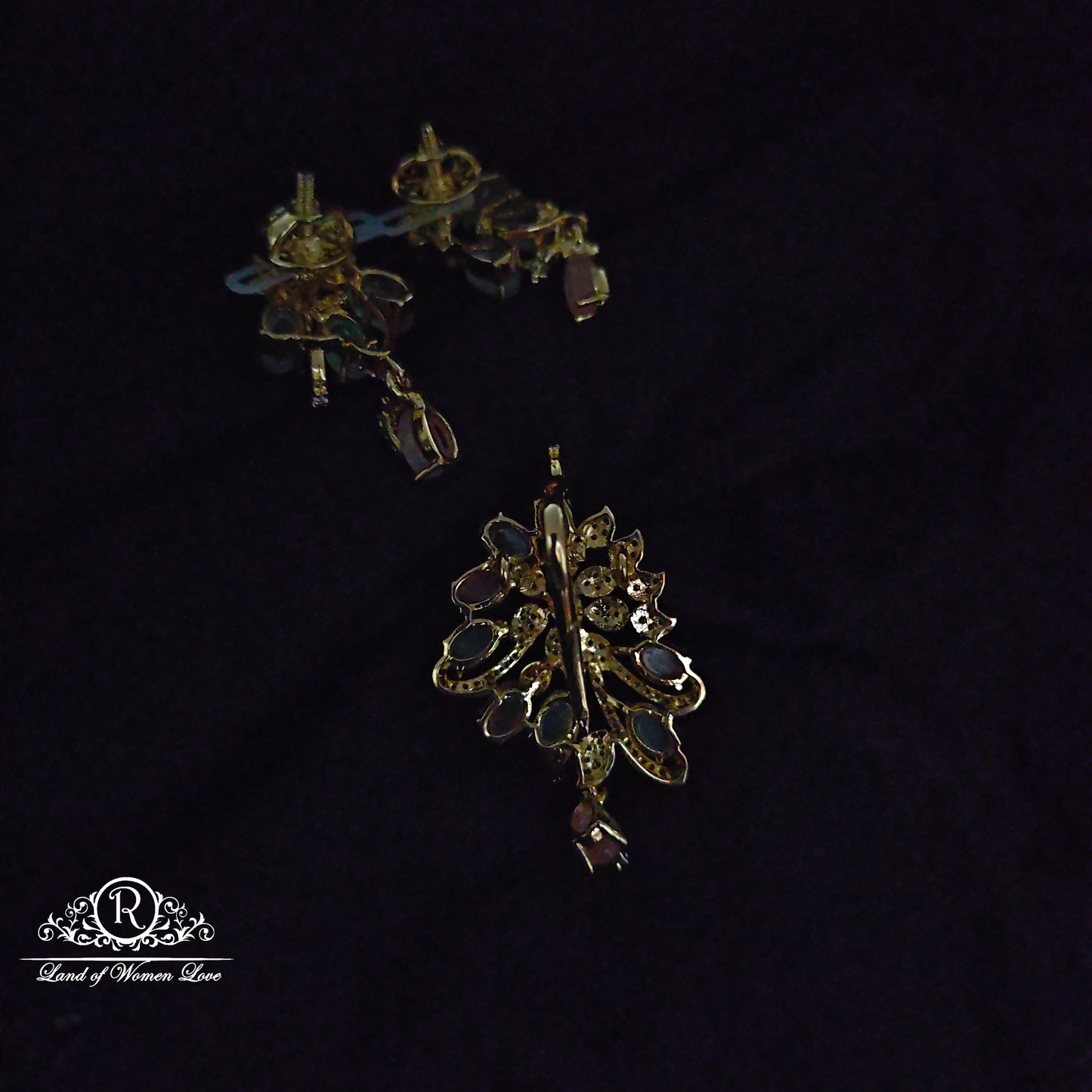 Silver CZ- stone earrings -RCDS428