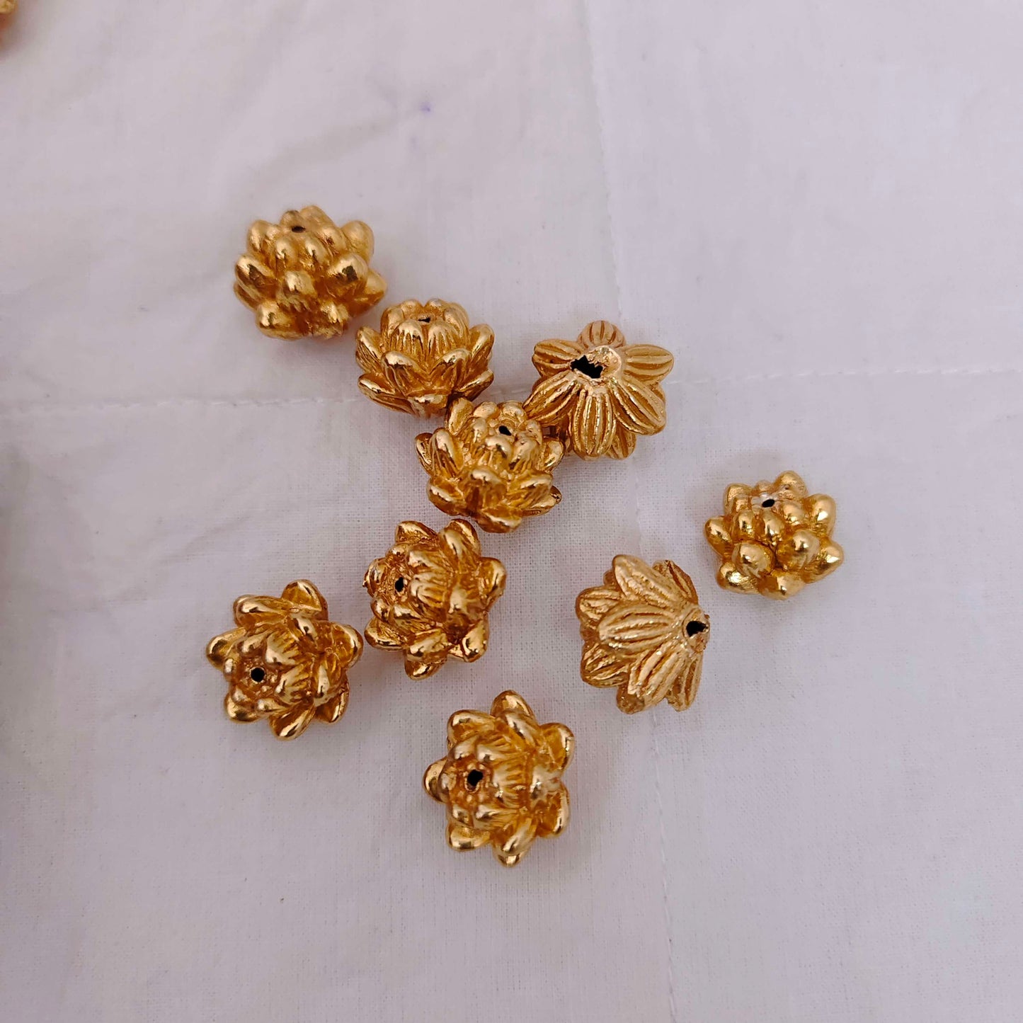 Silver gold polish flower balls-RCV214