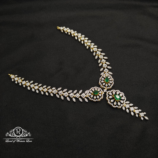 Diamond finishing Silver Necklace set-RCDS031