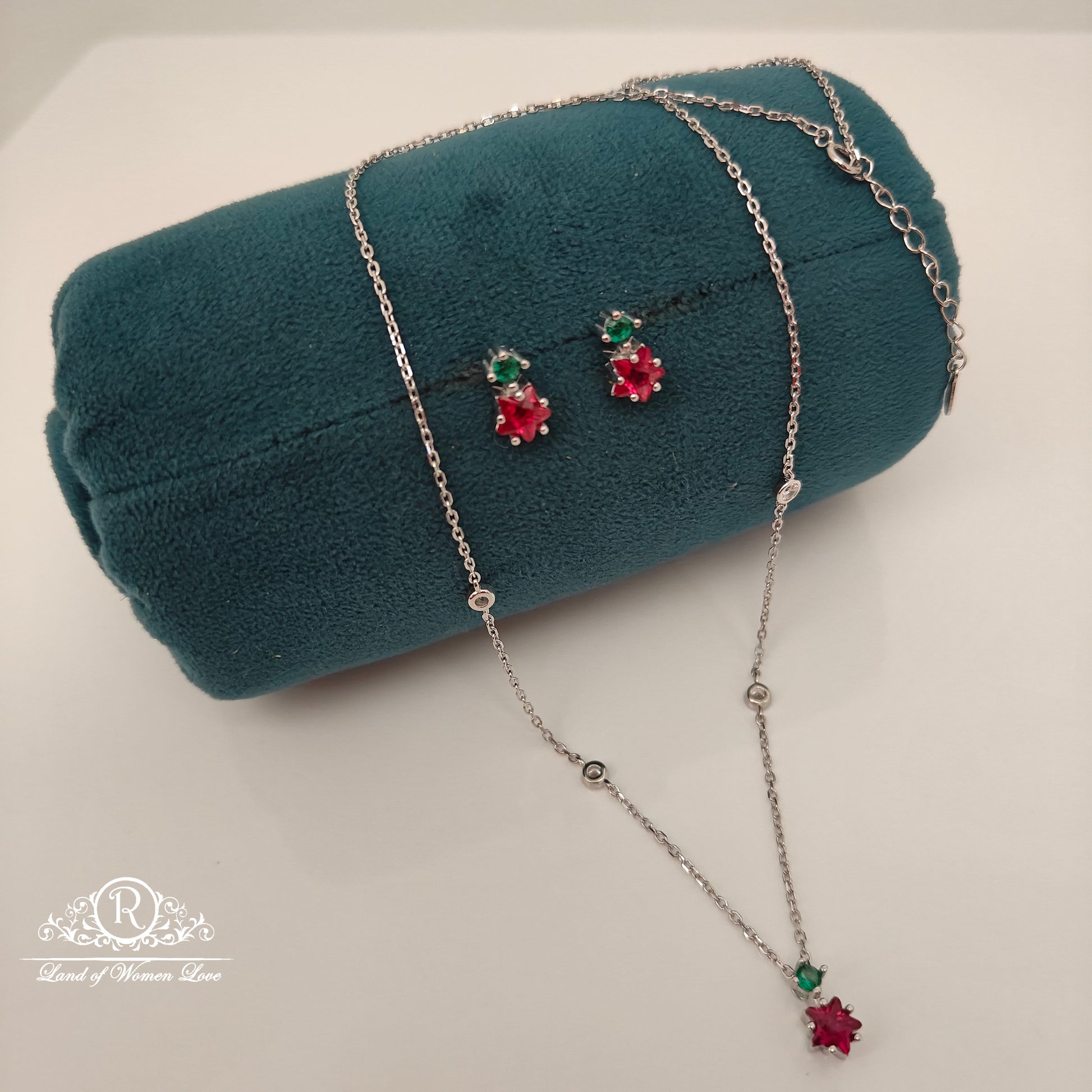 earrings 92.5 silver simple and cute necklace with earrings set -rcvh07 92.5 silver ramala jewelry / ramala collections