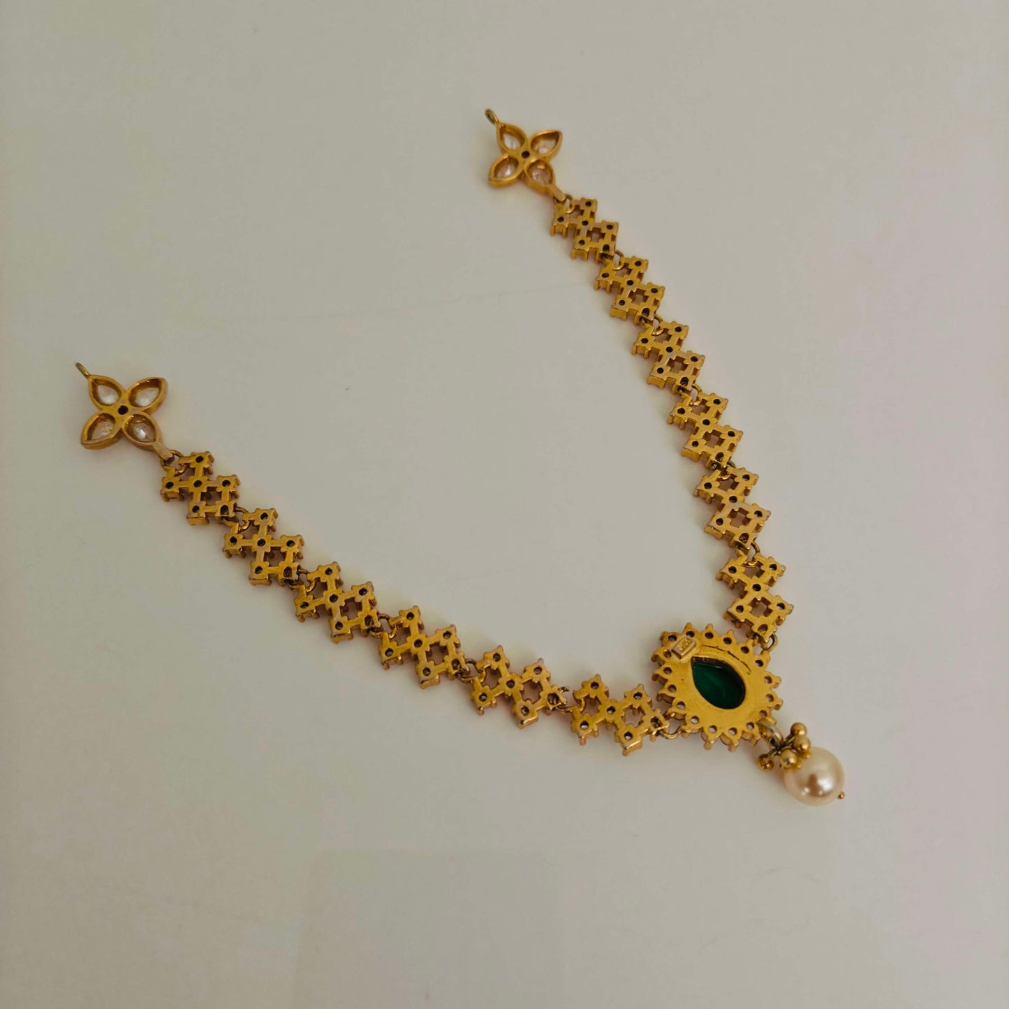 Beautiful Silver CZ- Stones necklace - RCH648