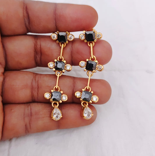 Silver gold polish earrings -RCA090