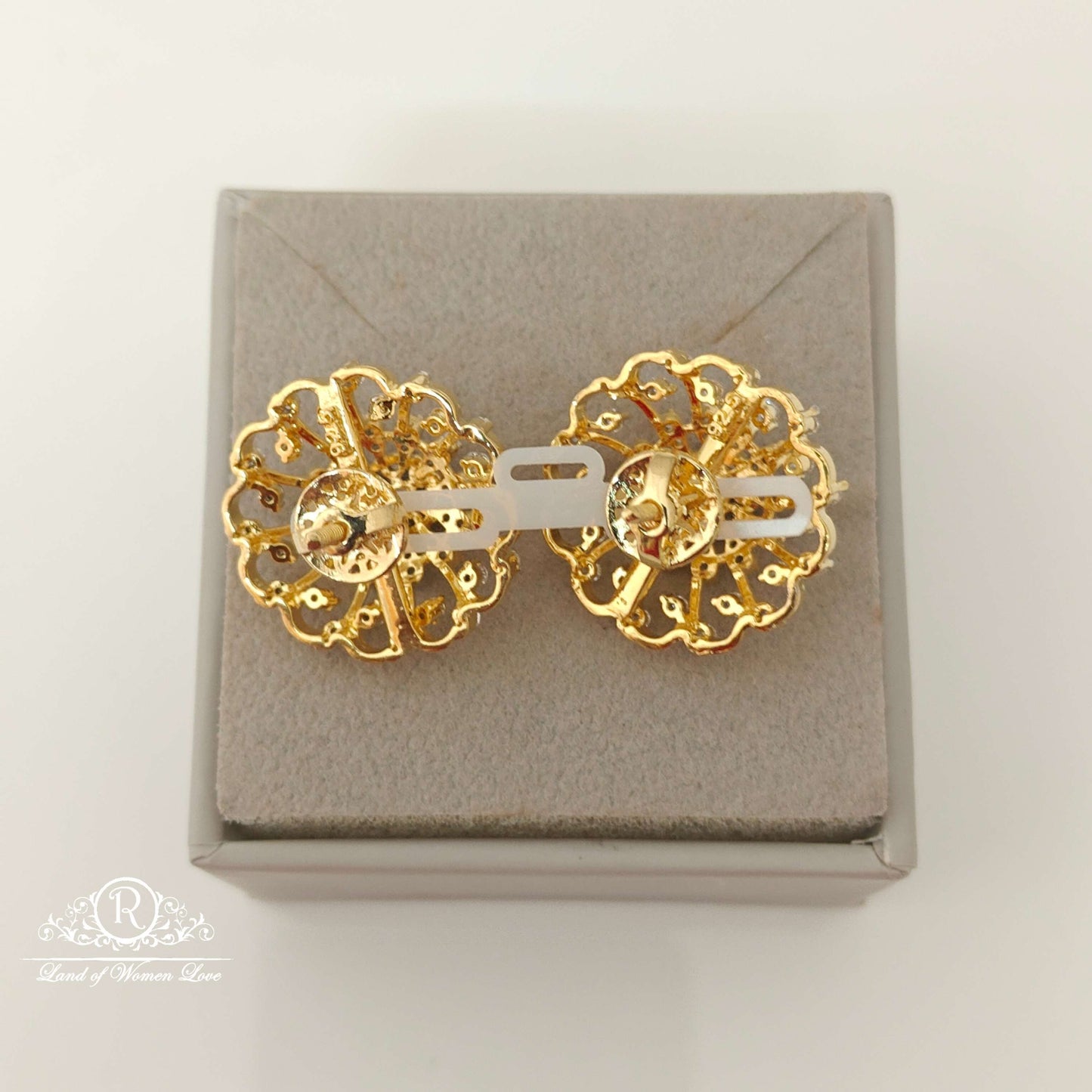 Silver Diamond Replica Design CZ-Stones Earrings-RCCP65