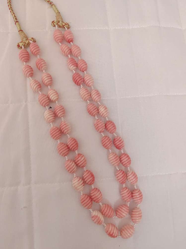 Coral Shapes 2 Line Beads Mala-RCMB03