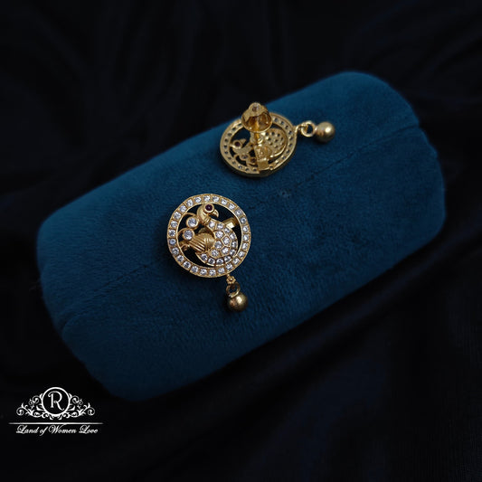 Silver peacock earrings -RCM1086