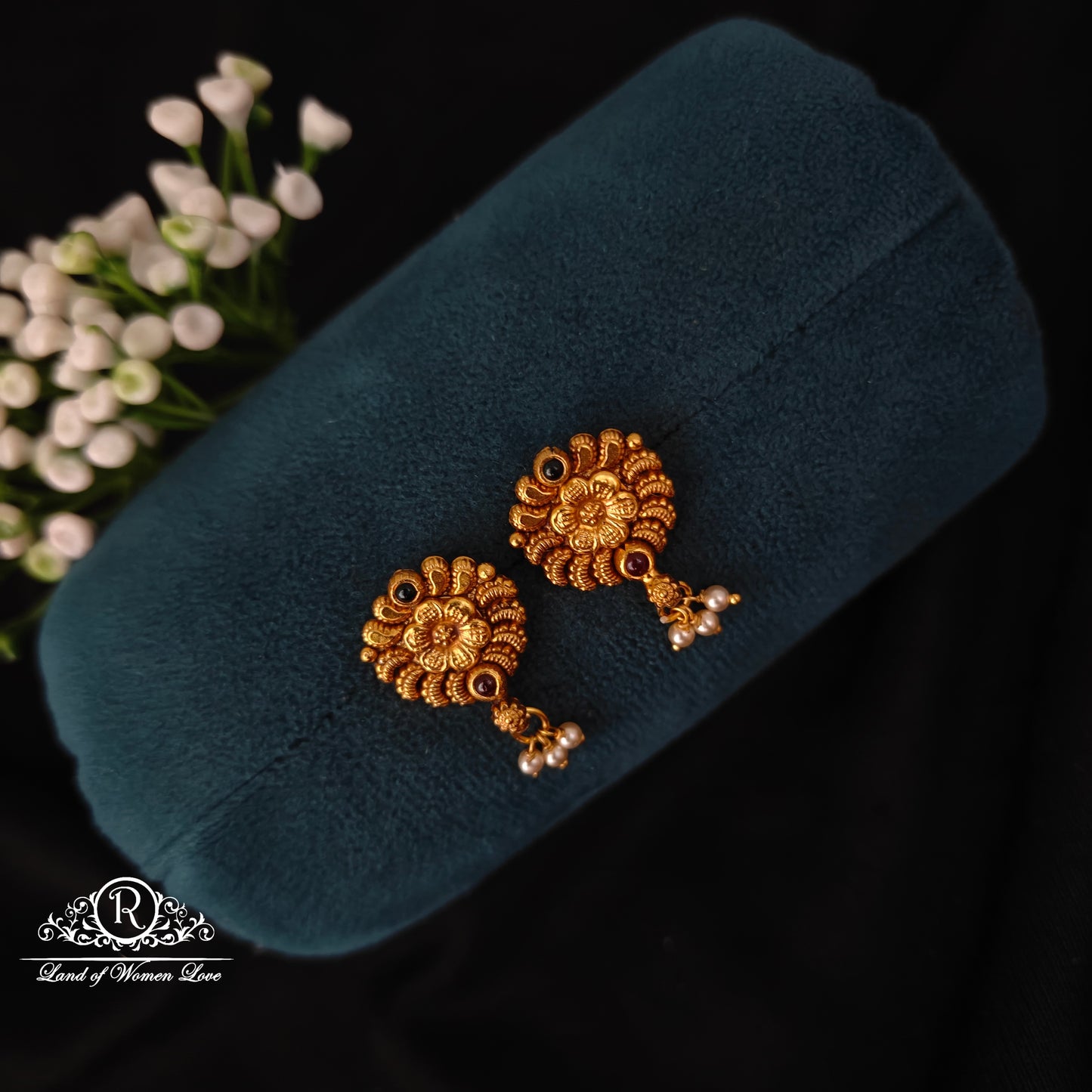 earrings silver flower design earrings rcns057 92.5 silver ramala jewelry / ramala collections