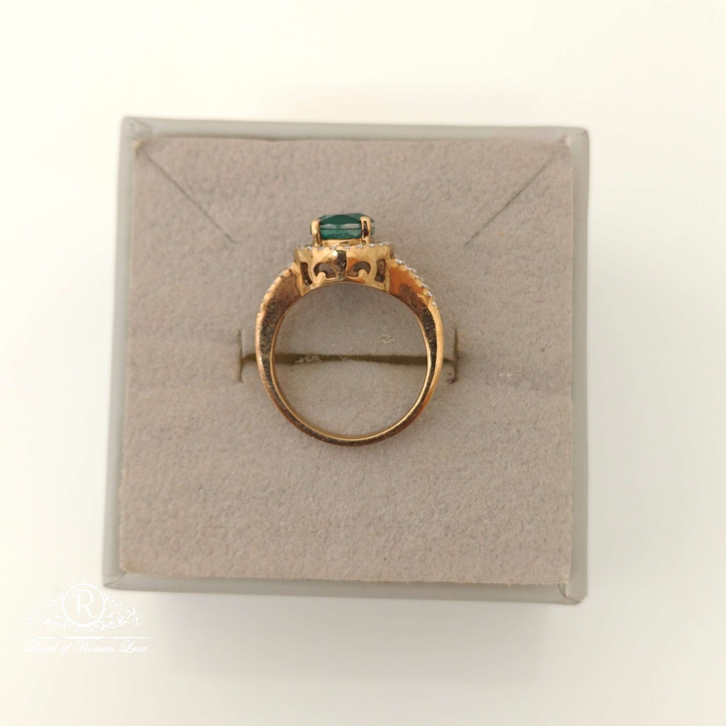 Silver Green Stone Design finger Ring-RCMJ185