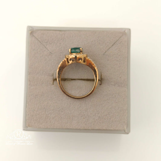 Silver Green Stone Design finger Ring-RCMJ185