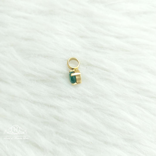 Silver Small Green Stone Locket-SA566